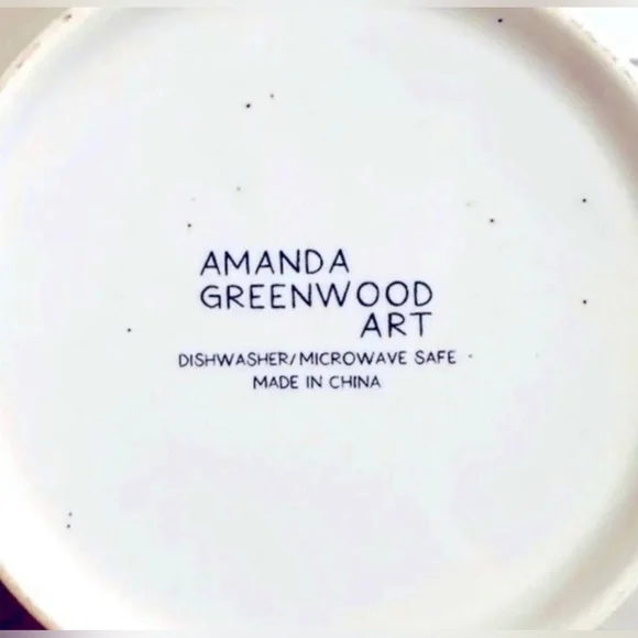 Amanda Greenwood Large Designer Inspired Mug with Blue Interior, New With Tags - Picture 3 of 3